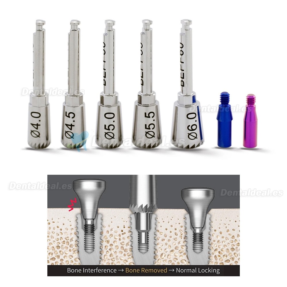 Perfilador &Oacute;seo ET para Implantes Dentales con Tornillos Gu&iacute;a 4.0 4.5 5.0 5.5 6.0